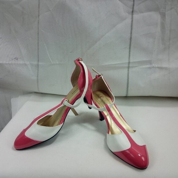EY Especially Yours Pink & White Patent Heels - Picture 1 of 11
